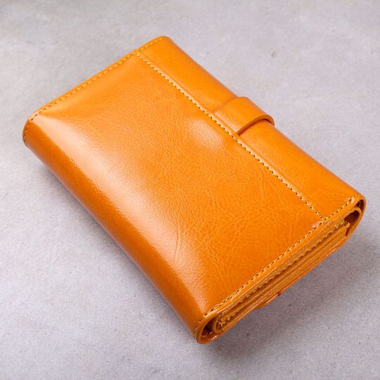 Женский кошелек из кожи, желтый П3927