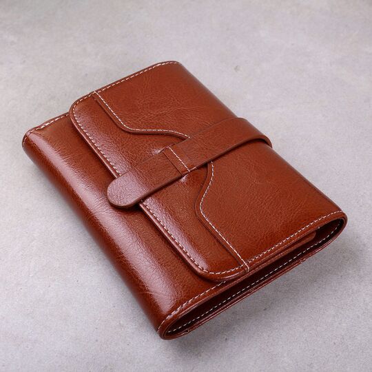 Женский кошелек из кожи, коричневый П3929