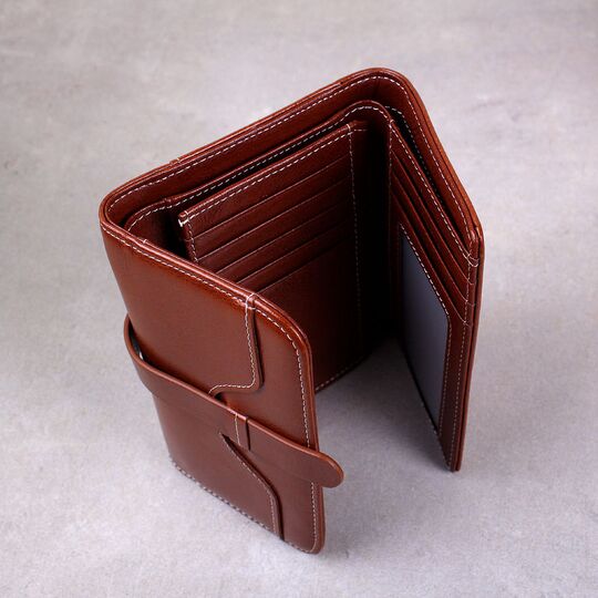 Женский кошелек из кожи, коричневый П3929