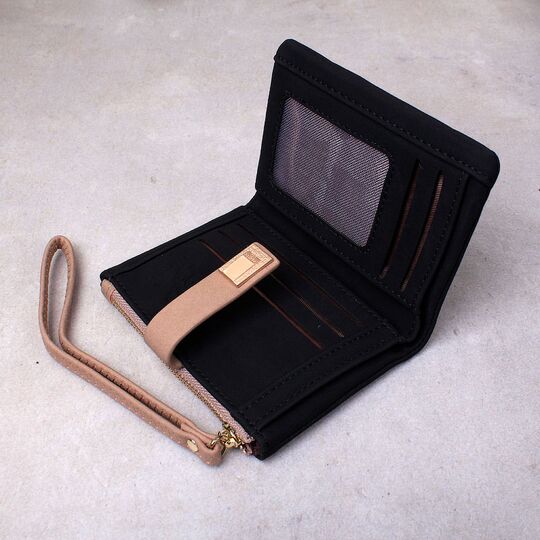 Женский кошелек, черный П3951