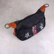 Жіноча сумка "Квіти", чорна П3963