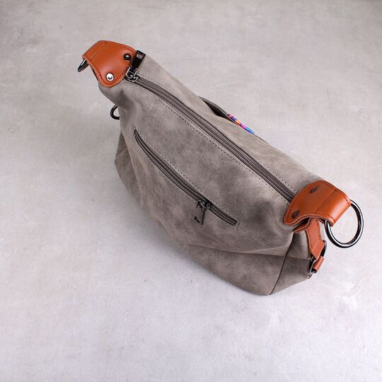 Женская сумка "Цветы", серая П3964