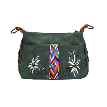Женская сумка "Цветы", зеленая П3965