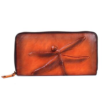 Жіночий гаманець зі шкіри "Бабка", коричневий П3973