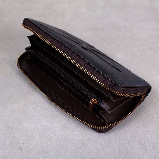 Жіночий гаманець зі шкіри "Бабка", синій П3974