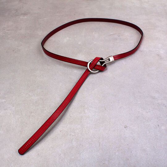 Женский кожаный пояс тонкий, П3979