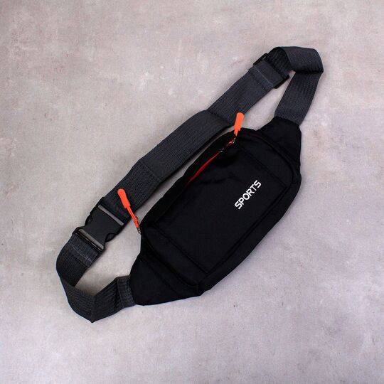 Сумка поясна, бананка "Sports", чорна П3982