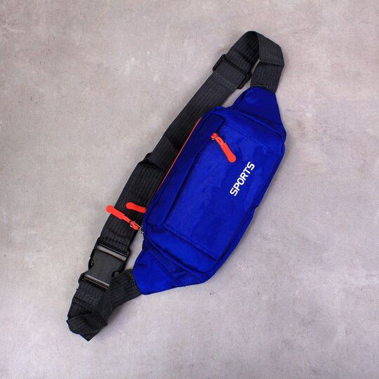 Сумка поясная, бананка "Sports", синяя П3986