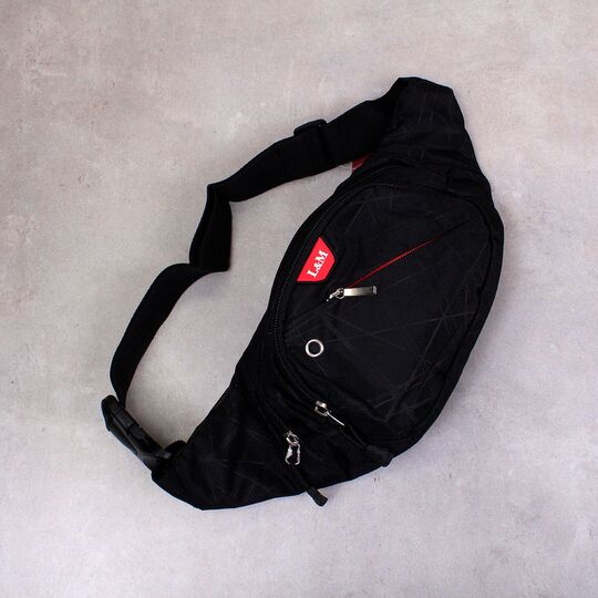 Сумка поясна, бананка, чорна П3987