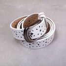 Жіночий ремінь, білий П4002