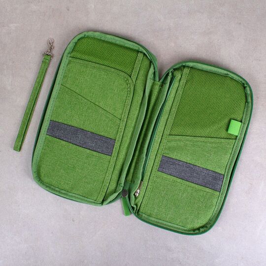 Кошелек органайзер для путешествий, зеленый П4006