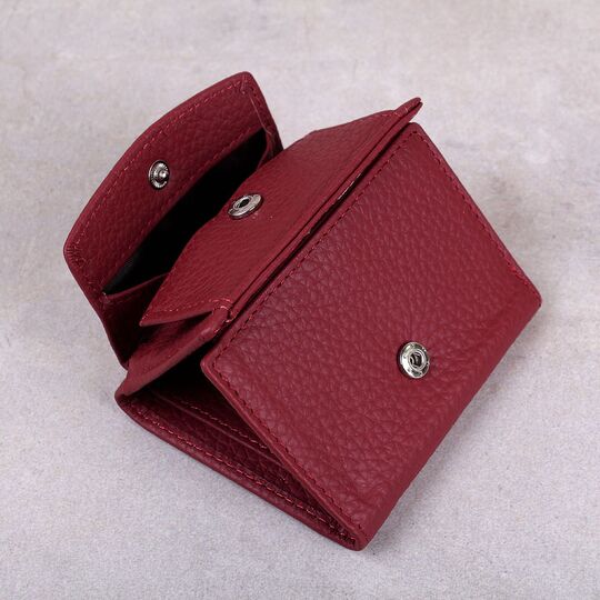 Женский кошелек из кожи, красный П4017