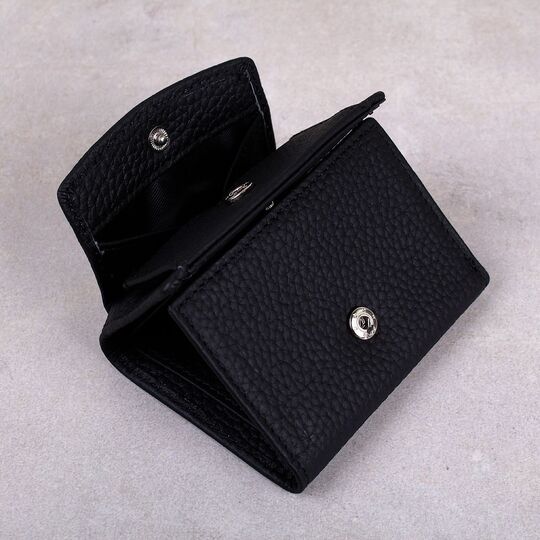 Жіночий гаманець зі шкіри, чорний П4019