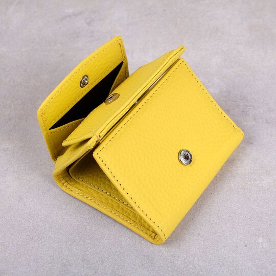 Женский кошелек из кожи, желтый П4020