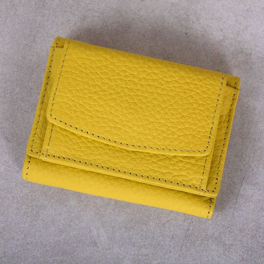 Женский кошелек из кожи, желтый П4020