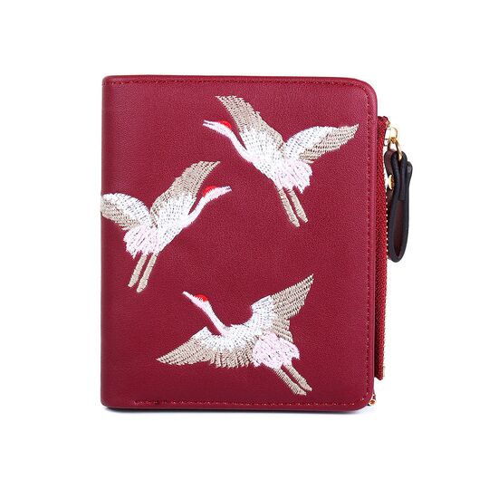Жіночий гаманець "Птахи", червоний П4053
