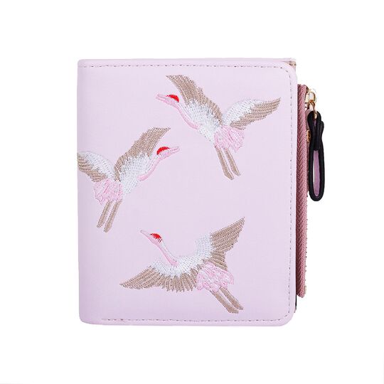 Жіночий гаманець "Птахи", рожевий П4057