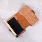 Визитница RFID, из кожи, коричневая П4109