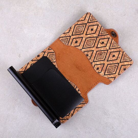 Візитниця RFID, зі шкіри, коричнева П4110