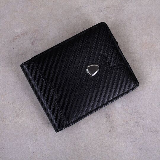 Зажим, кошелек RFID, черный, карбон П4113