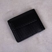 Затиск, гаманець RFID, чорний, карбон П4113
