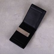 Зажим, кошелек RFID, черный, карбон П4113