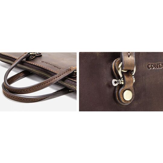 Чоловічий портфель, сумка Contacts, коричнева П4114