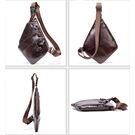 Чоловіча сумка слінг зі шкіри, коричнева П4115