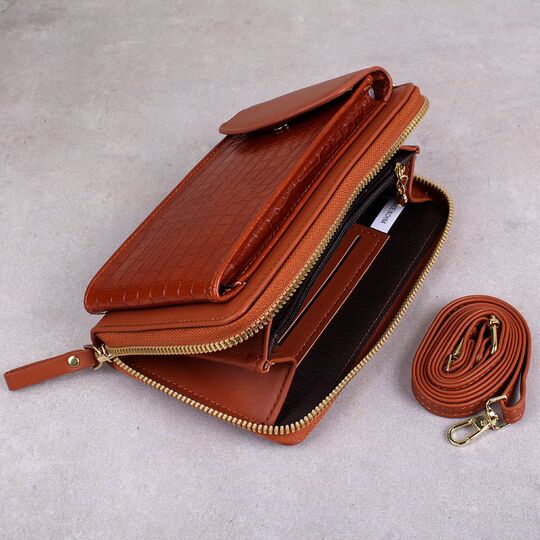 Жіноча сумочка, клатч "WEICHEN", коричнева П4120