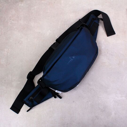 Мужская сумка поясная, бананка, синяя П4139