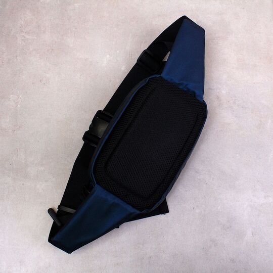 Мужская сумка поясная, бананка, синяя П4139