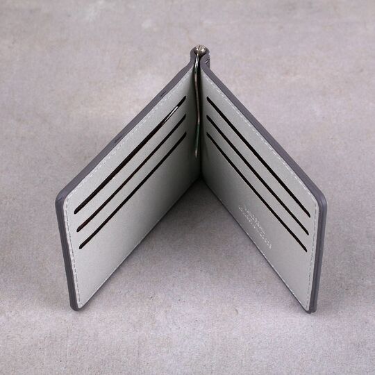 Зажим, кошелек, серый П0287