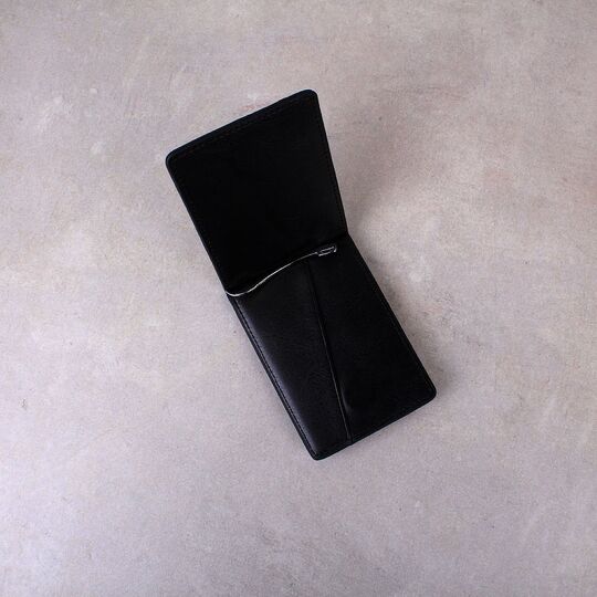 Зажим, кошелек черный П4145