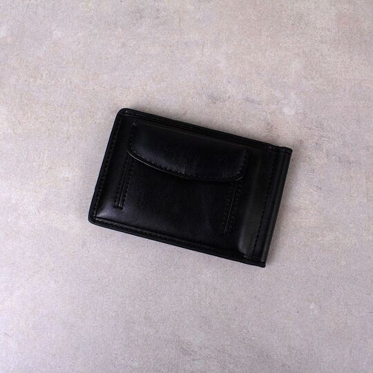 Зажим, кошелек черный П4145