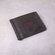 Затискач, гаманець зі шкіри, сірий П4191