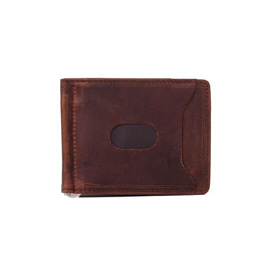 Затискач, гаманець зі шкіри, коричневий П4192