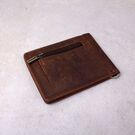 Зажим, кошелек из кожи, коричневый П4192