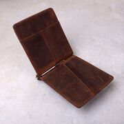 Затискач, гаманець зі шкіри, коричневий П4192