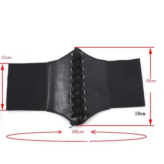 Женский широкий пояс корсет, черный П4213