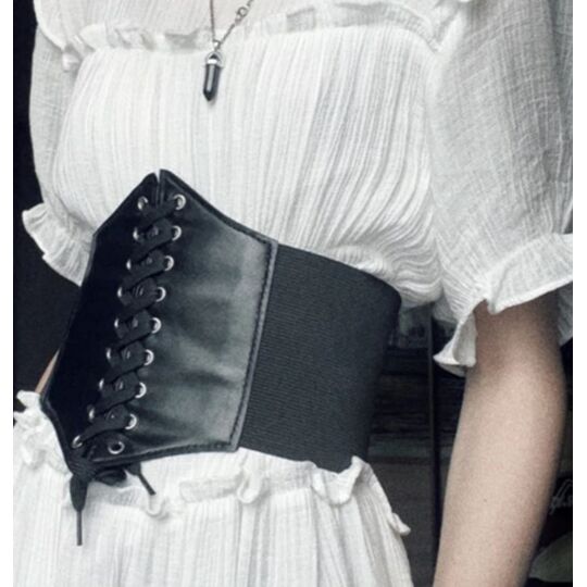 Женский широкий пояс корсет, черный П4213