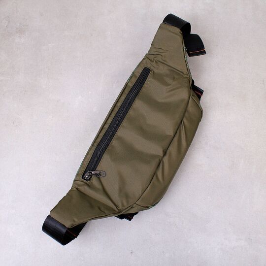 Мужская сумка поясная, бананка, зеленая П4219