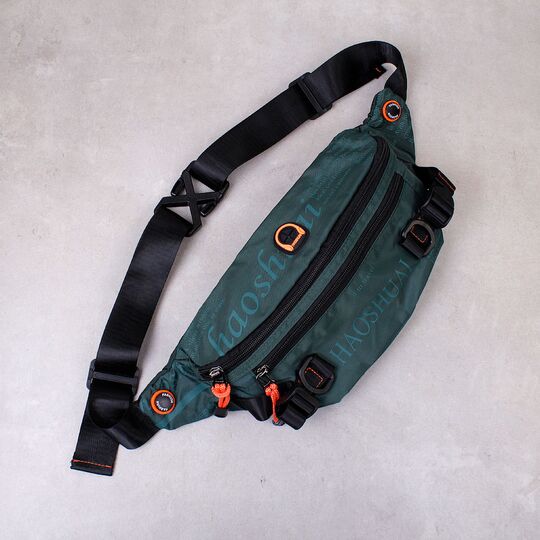 Мужская сумка поясная, бананка, зеленая П4221