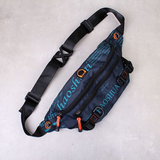 Чоловіча сумка поясна, бананка, синя П4222