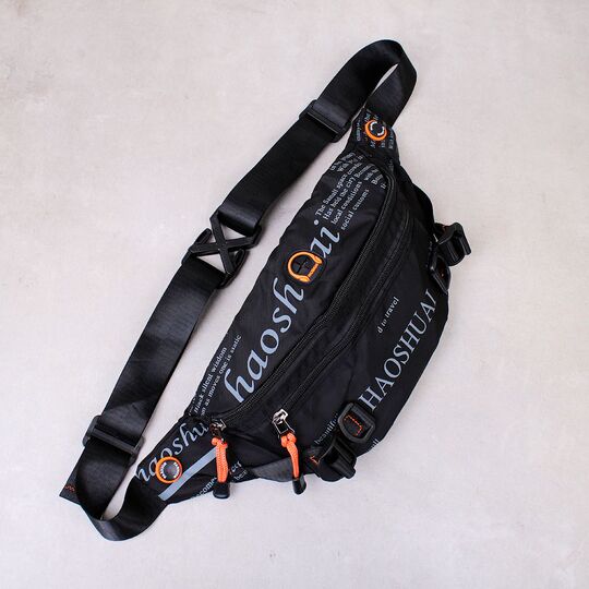 Мужская сумка поясная, бананка, черная П4223