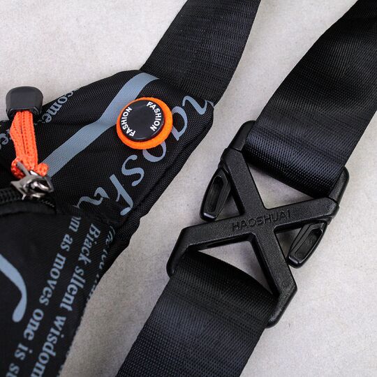 Мужская сумка поясная, бананка, черная П4223