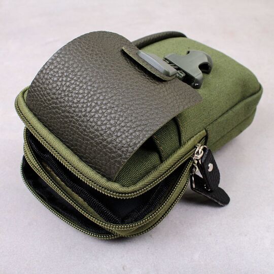 Чоловіча сумка поясна, зелена П4228