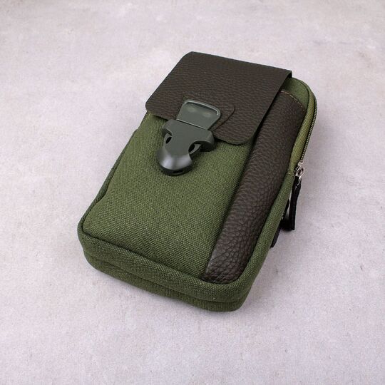 Чоловіча сумка поясна, зелена П4228