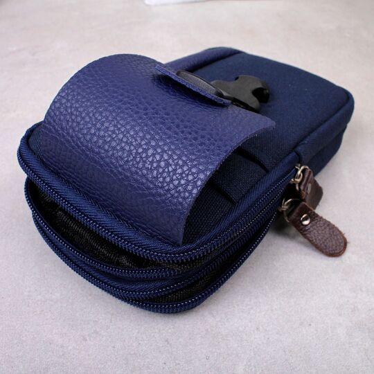 Чоловіча сумка поясна, синя П4230