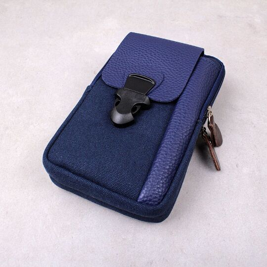 Чоловіча сумка поясна, синя П4230