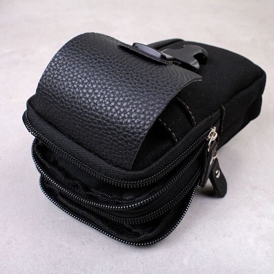 Чоловіча сумка поясна, чорна П4231